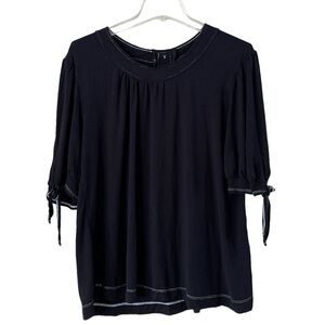 Kim & Cami knit top back buttons short sleeve top size large